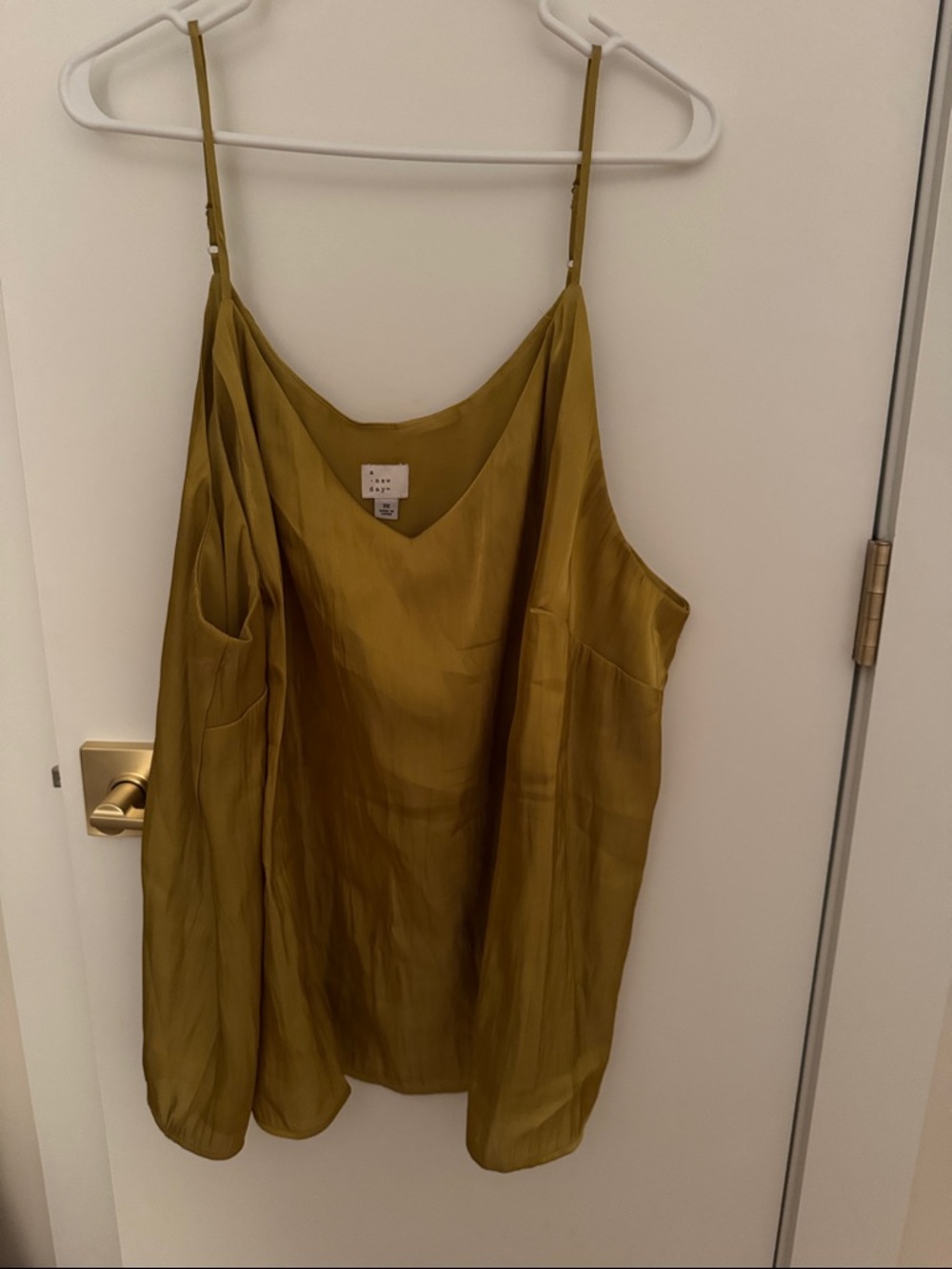 a new day Olive-Gold Satin Slip Cami